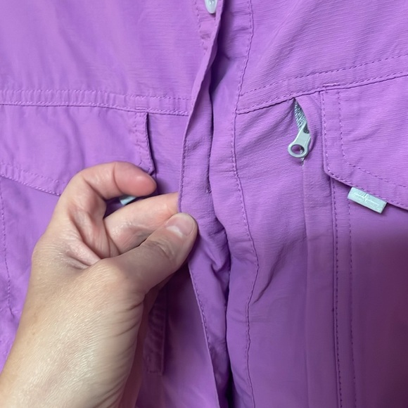 Habit size XL Purple Lightweight Button Down Short Sleeve Shirt with Pockets - Picture 6 of 16